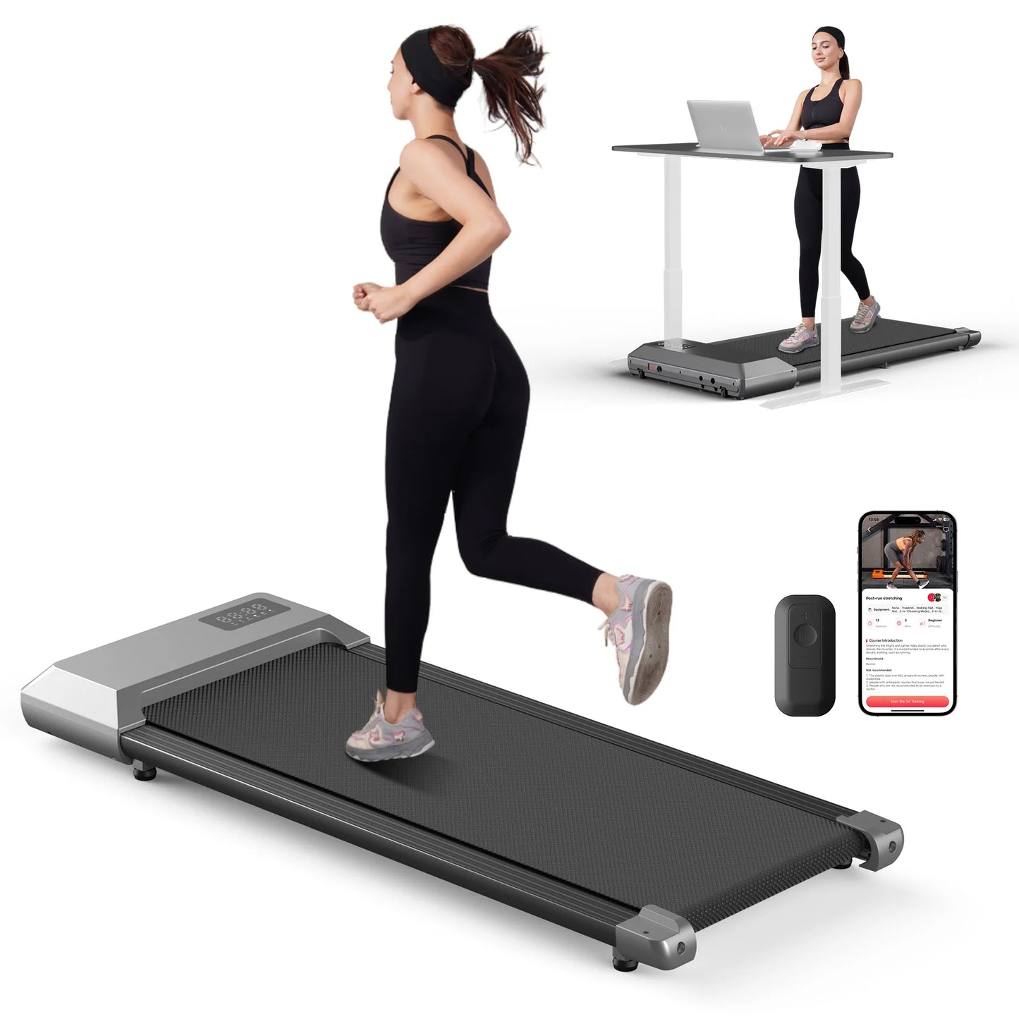 Superun 2.5HP Home Treadmill 2in1 Walking Running Fitness