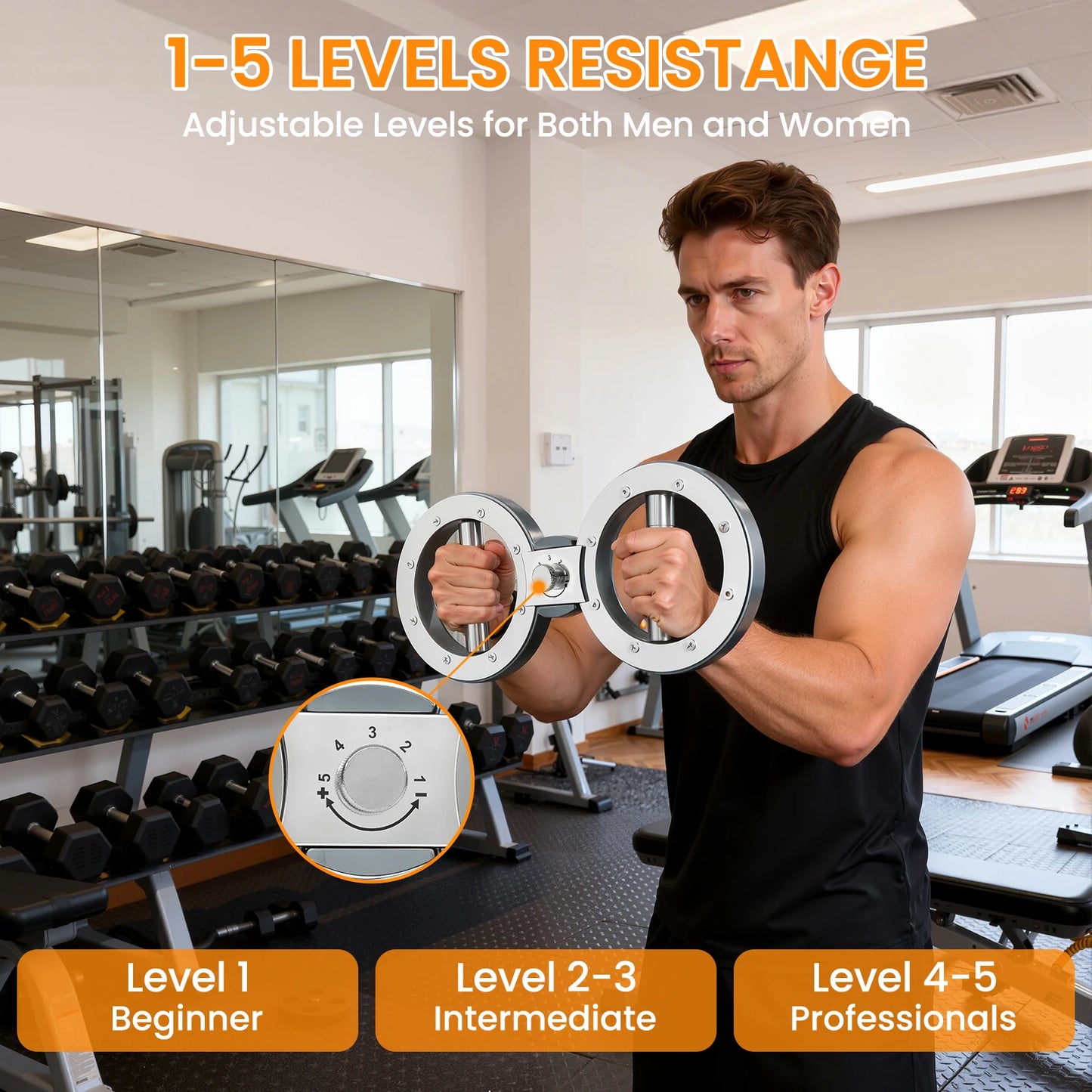 Adjustable Resistance Rotator Forearm Exerciser And Grip Trainer