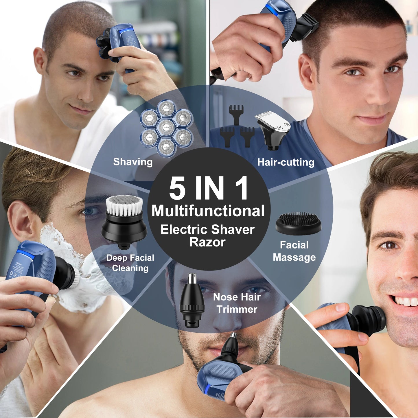 Sejoy 6-In-1 Electric Razor For Men With Nose Hair Trimmer