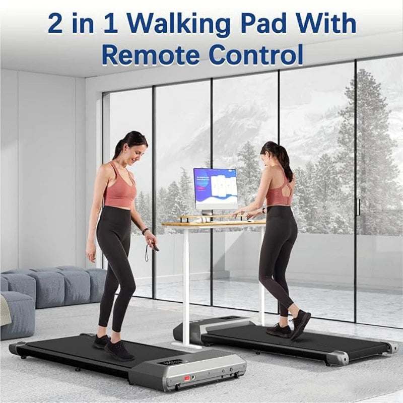 Superun 2in1 Home Treadmill 2.5HP LCD Display Walking Running 300 Lbs Capacity