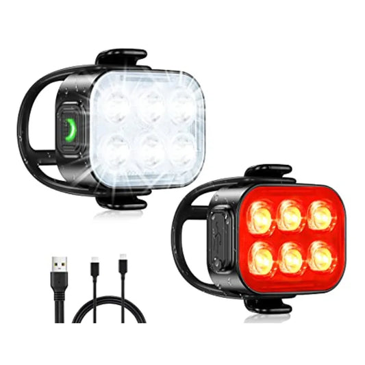 USB Rechargeable Bike Lights Front And Back For Night Riding