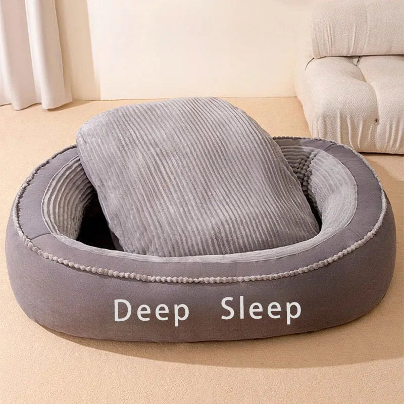 Donut Shaped Pet Bed For Dogs And Cats Washable Cushion