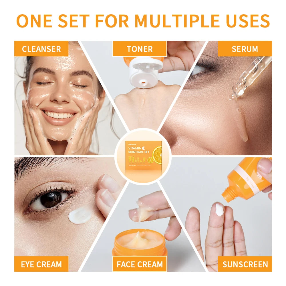 Lakerain Vitamin C Skin Care Set 6 Piece Kit