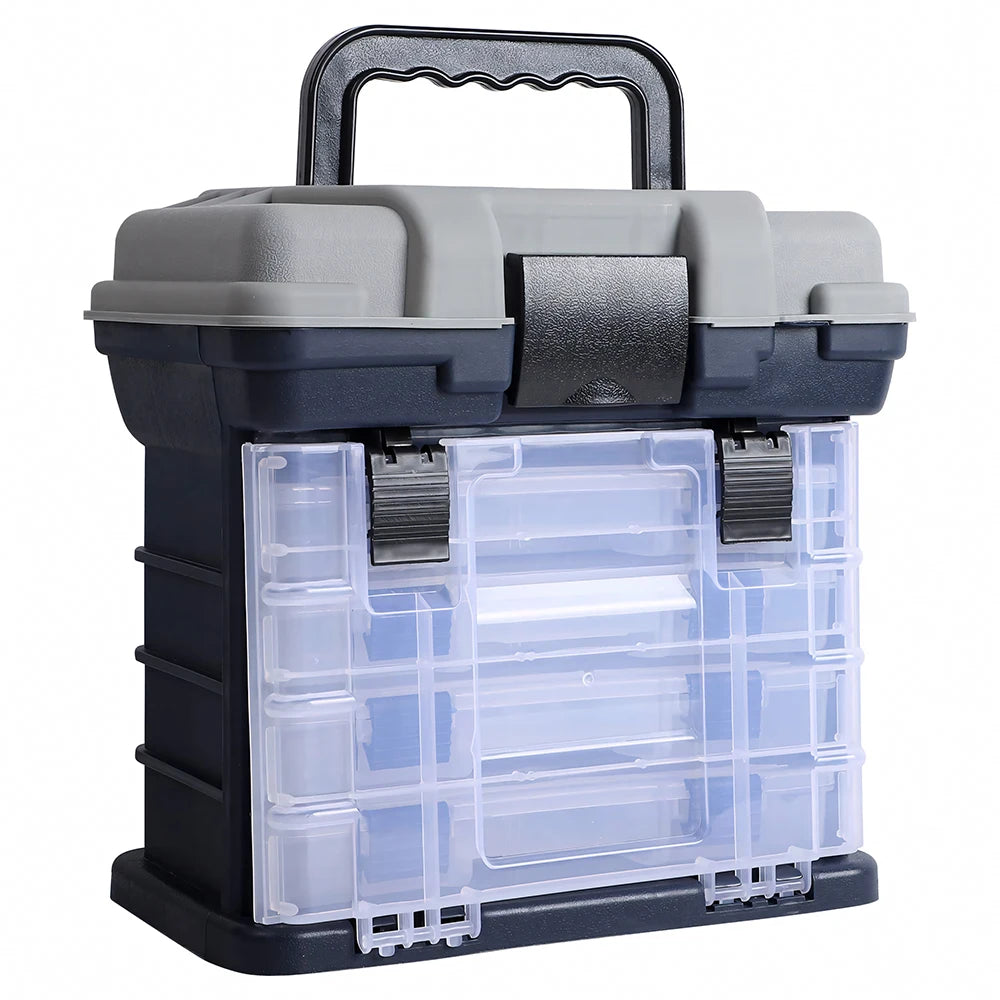YJ 4 Tier Fishing Tackle Box With Adjustable Dividers