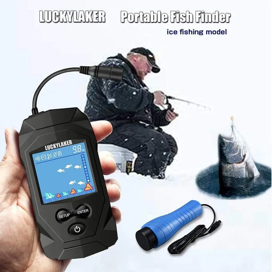Depth Handheld Fish Finder With LCD Display And Transducer