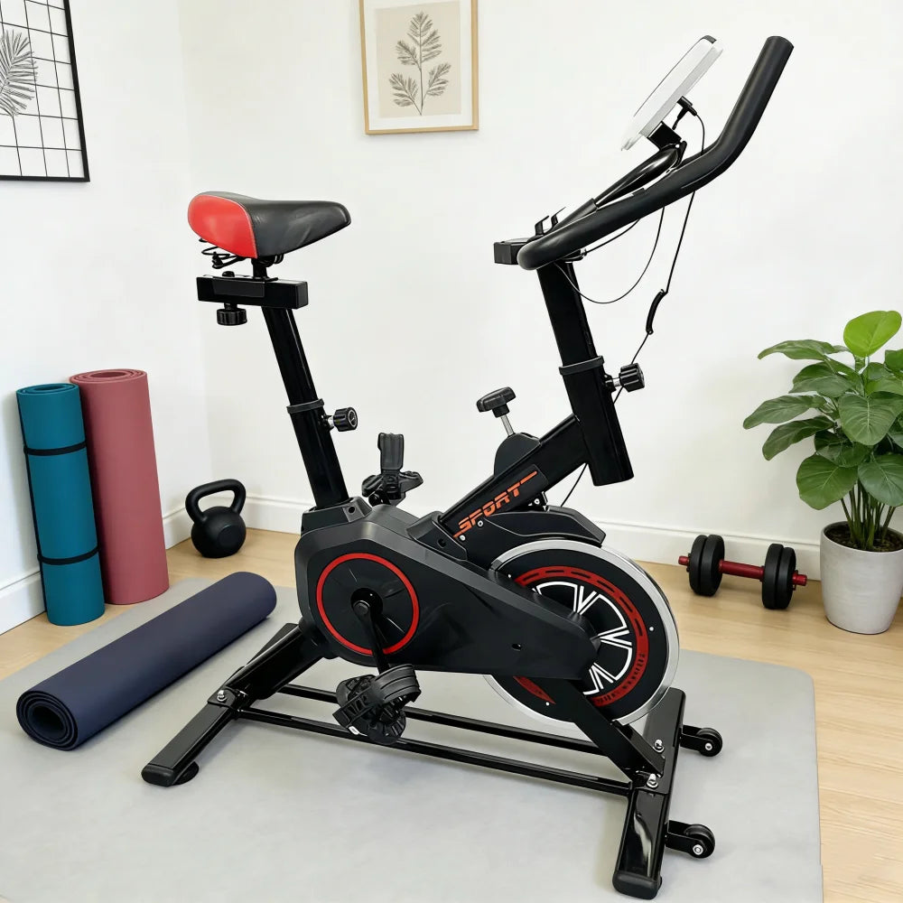 Silent Indoor Spin Bike For Cardio Training, Comfortable Seat