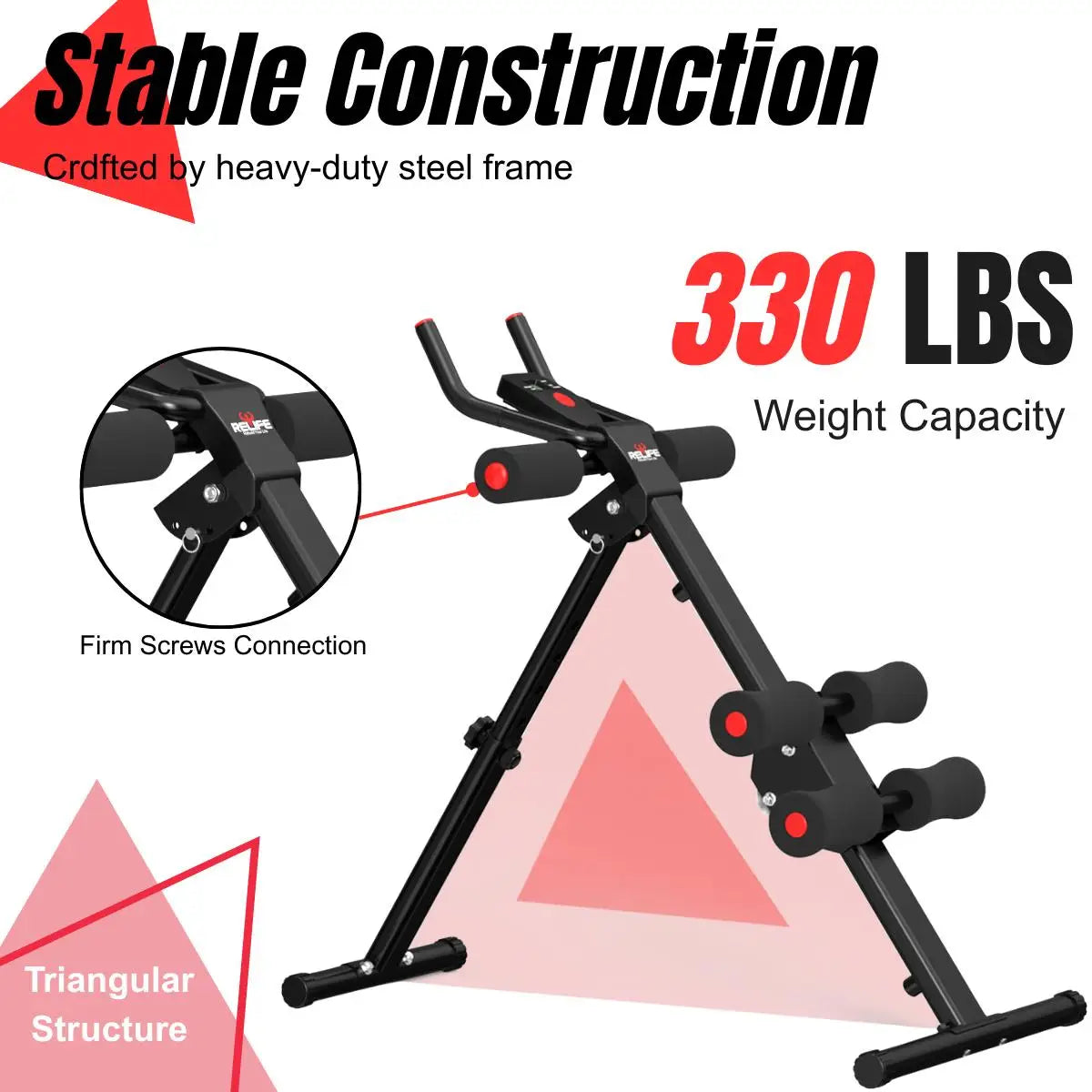 Foldable Core Abdominal Trainer With Adjustable Resistance Bands