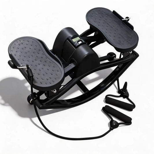 Portable Mini Stepper With Resistance Bands And Lcd Monitor
