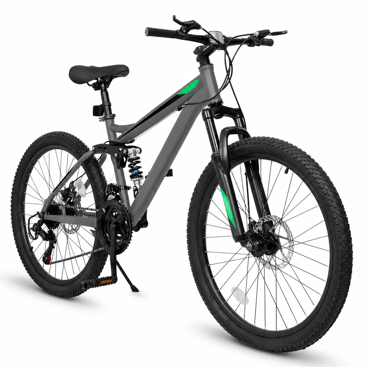 Unisex Full Suspension Mountain Bike 21-Speed Mechanical Disc Brakes