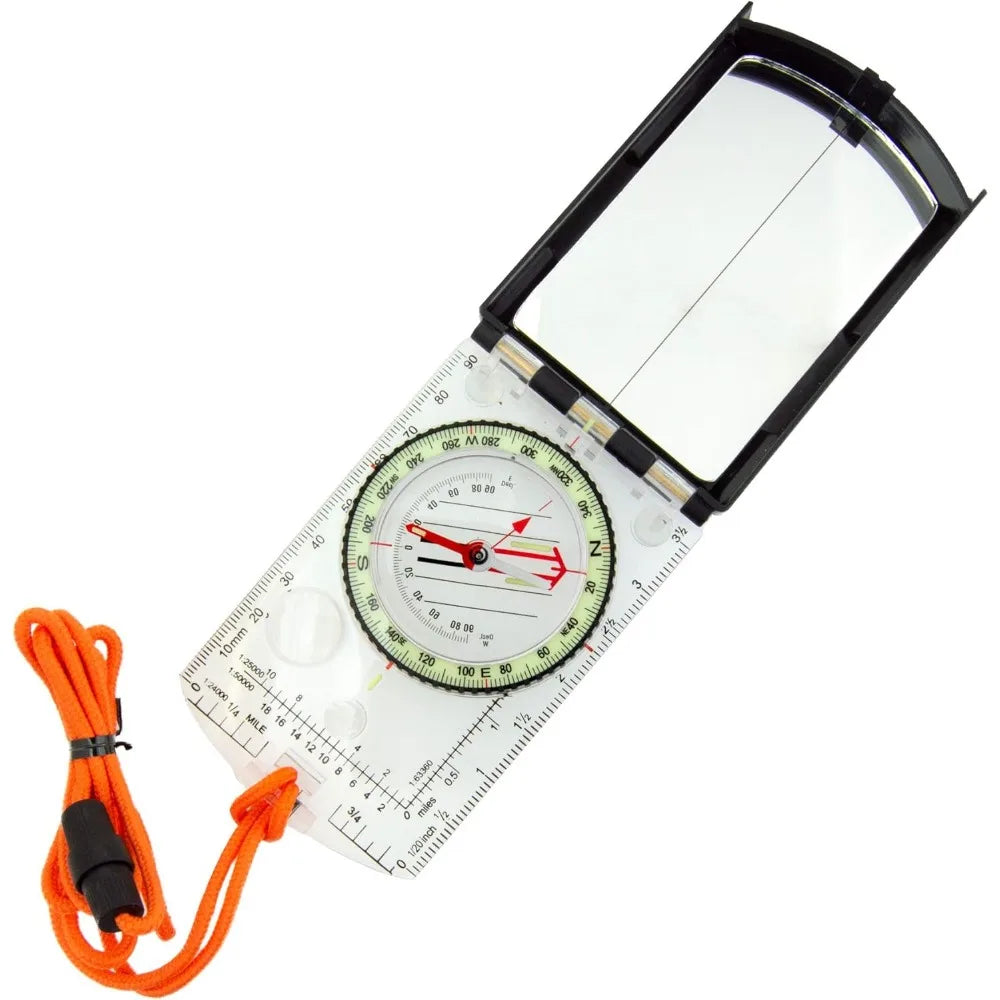 Adjustable Declination Baseplate Compass for Hiking and Navigation