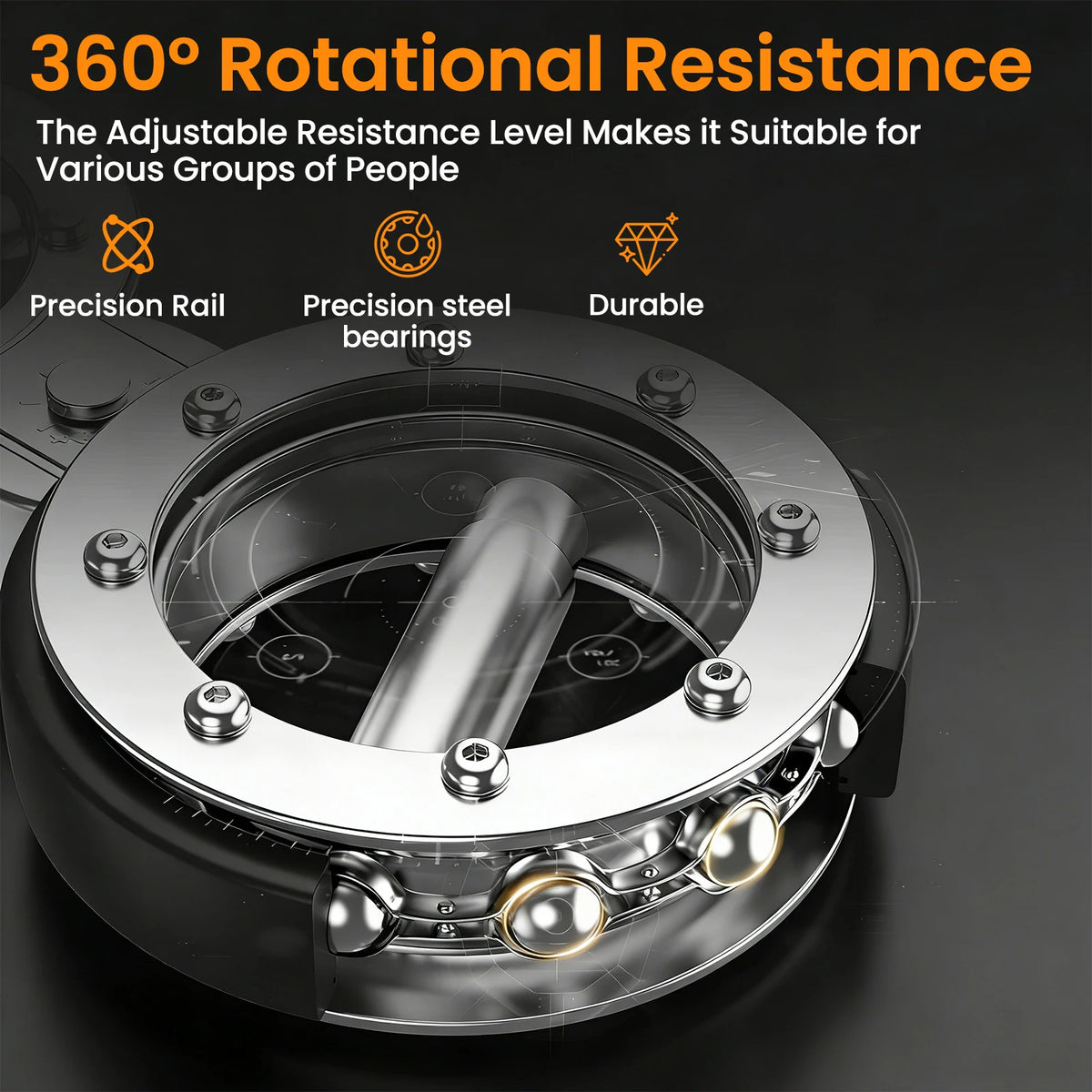 Adjustable Resistance Rotator Forearm Exerciser And Grip Trainer