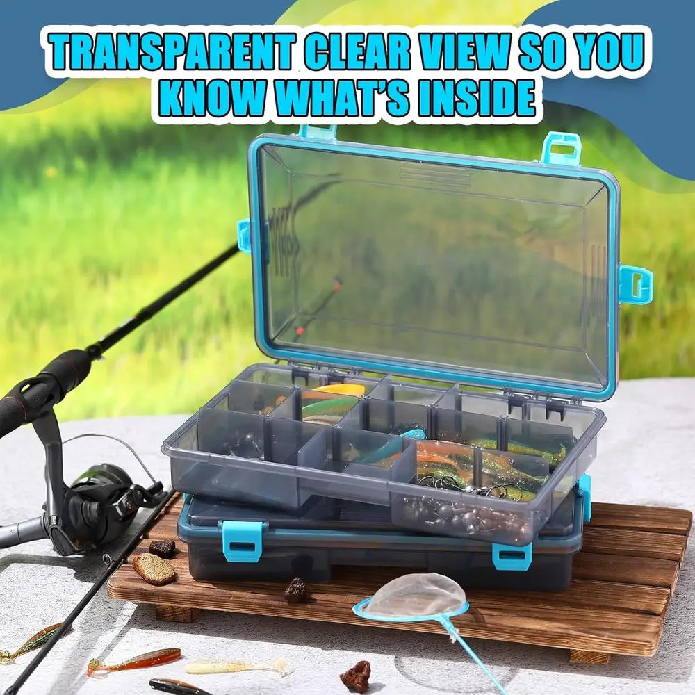Waterproof Tackle Box With 3600 And 3700 Removable Dividers For Fishing