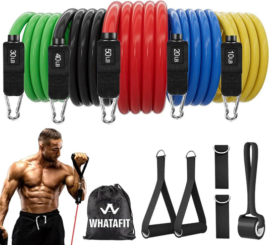 Resistance Bands Kit With Handles And Door Anchor For Strength Training