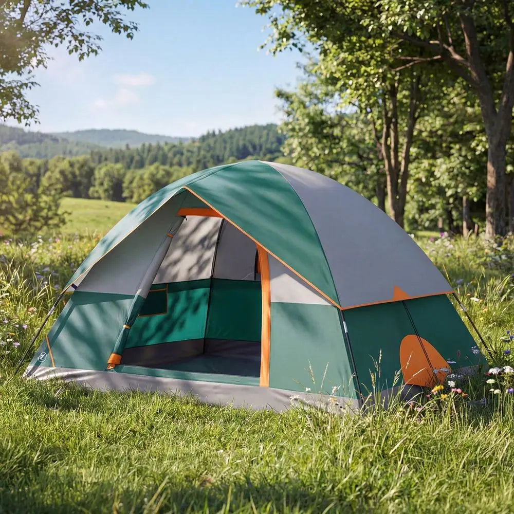 Sweetcrispy Waterproof Windproof Dome Tent For Camping With Rainfly