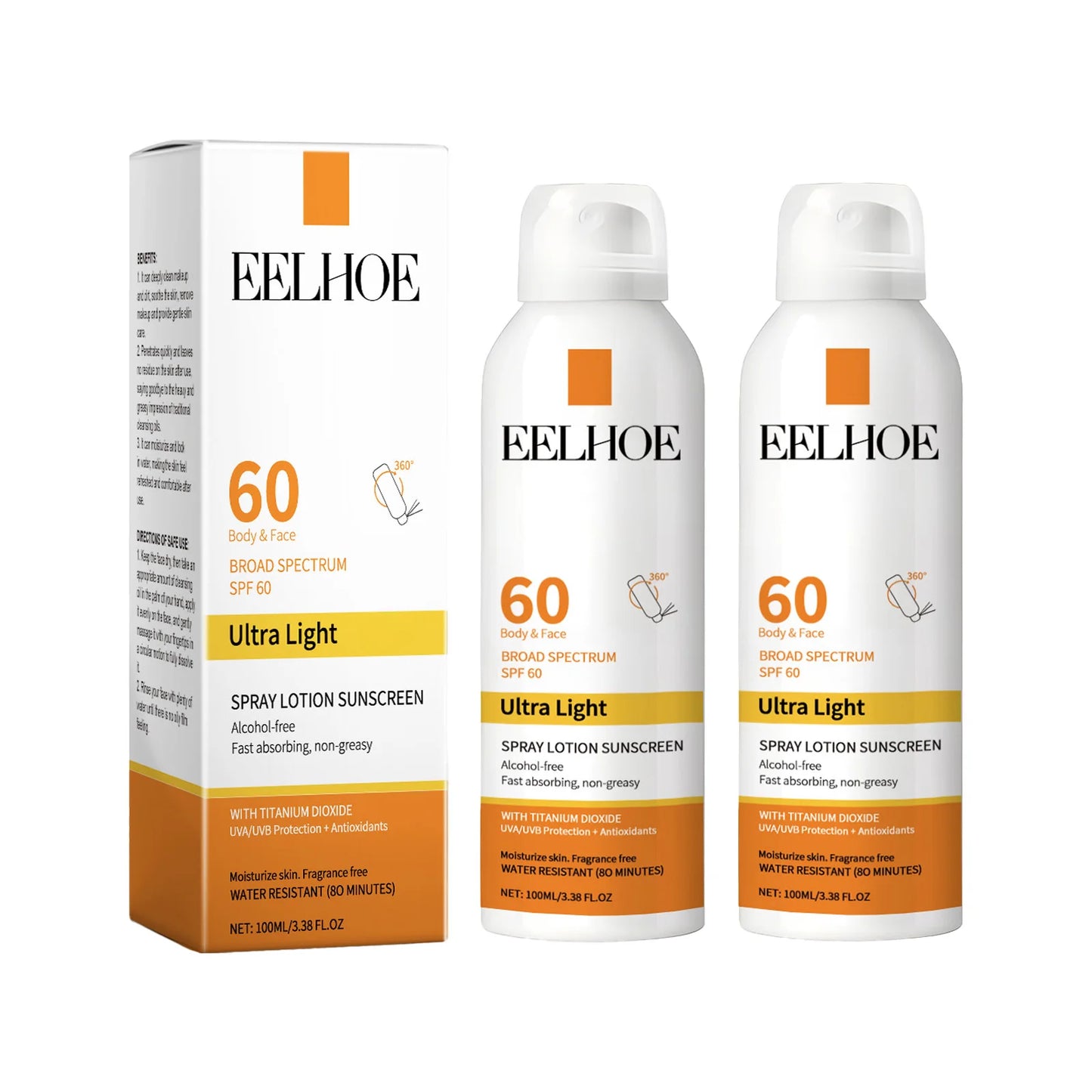 Eelhoe Vitamin E Sunscreen Spray Long Lasting Moisturizing UV Shield
