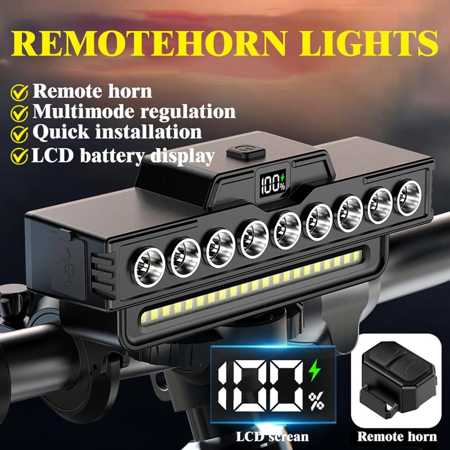 NovaSphere 9 LED Bike Light With 7 Modes IPX5