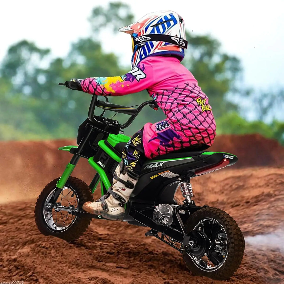 Kids Electric Dirt Bike Ride On Motorcycle With Shock Suspension