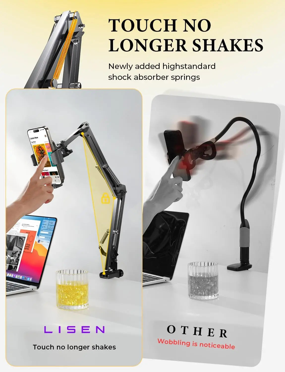 Gooseneck Phone Holder For Bed Desk With Flexible Arm Clamp