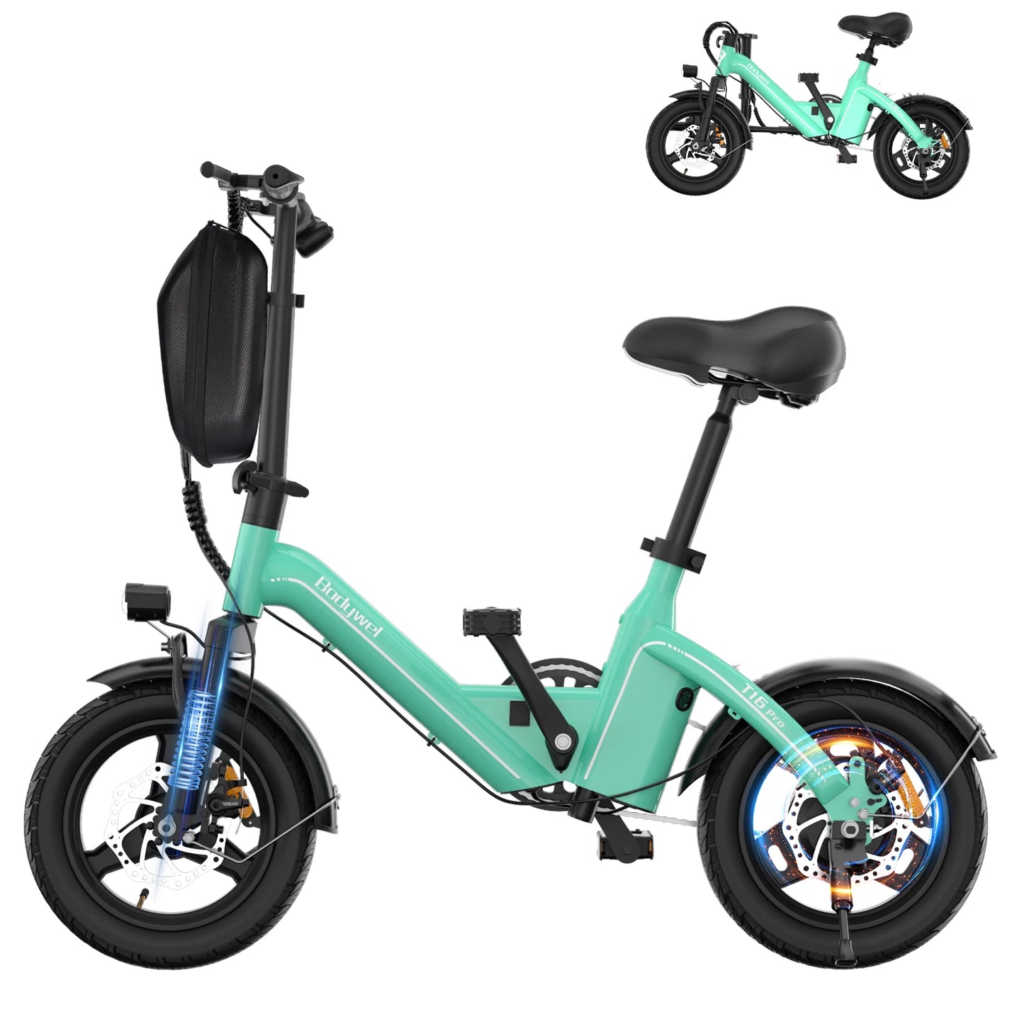 T16Pro Foldable 750W Electric Bike