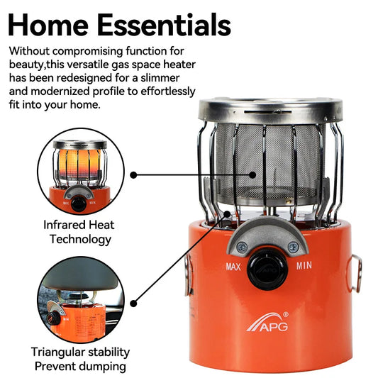 Two In One Portable Propane Heater And Stove For Camping