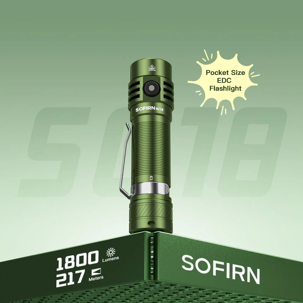 Sofirn Sc18 Rechargeable Led Flashlight Featuring Tir Optics Design