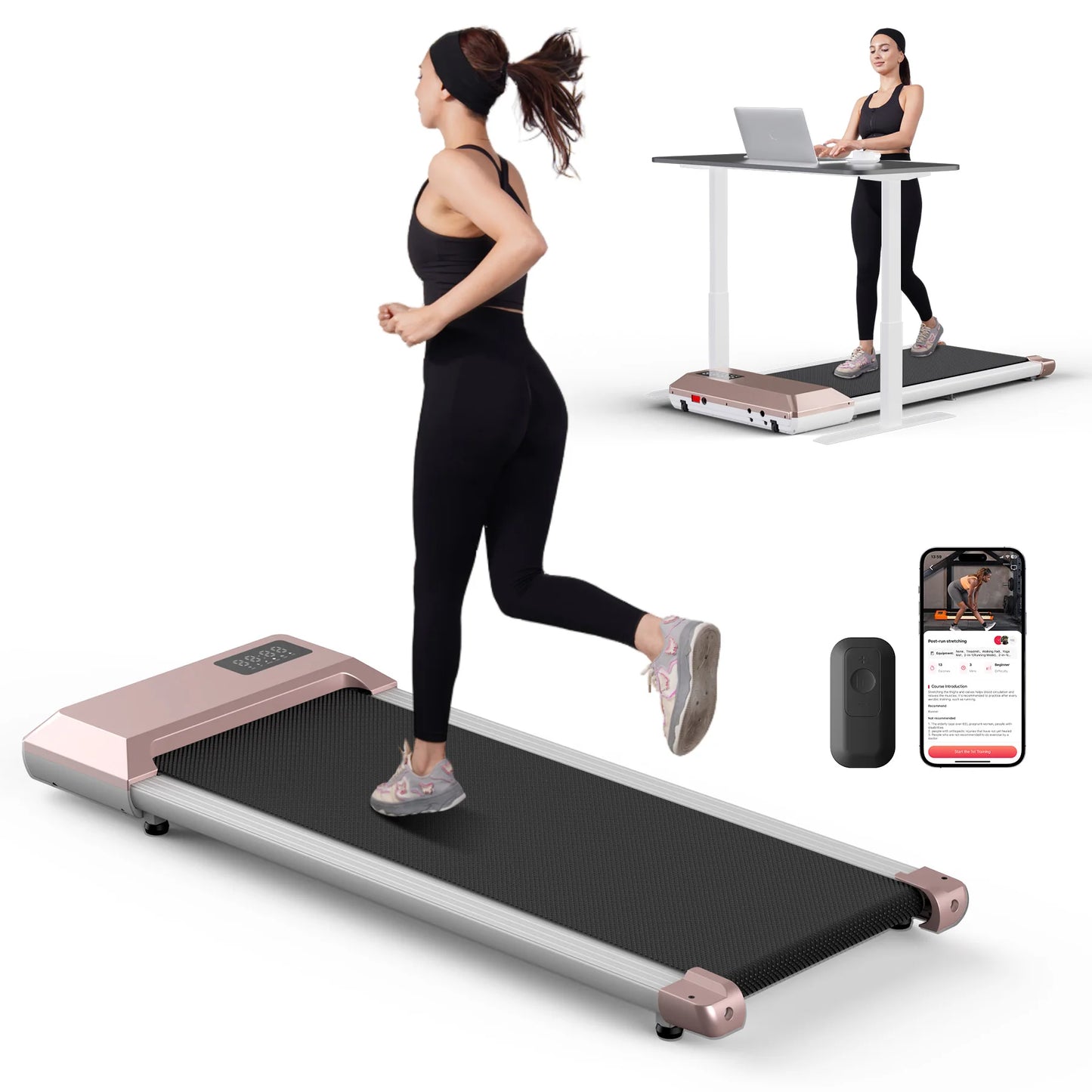 Superun 2.5HP Home Treadmill 2in1 Walking Running Fitness