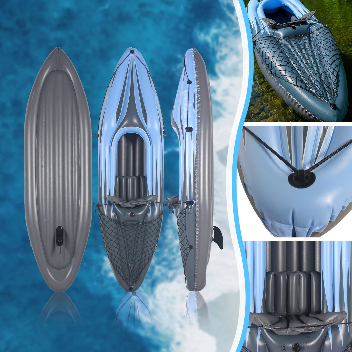 HHSJZWCY Inflatable Fishing Kayak For Lakes And Rivers One Person