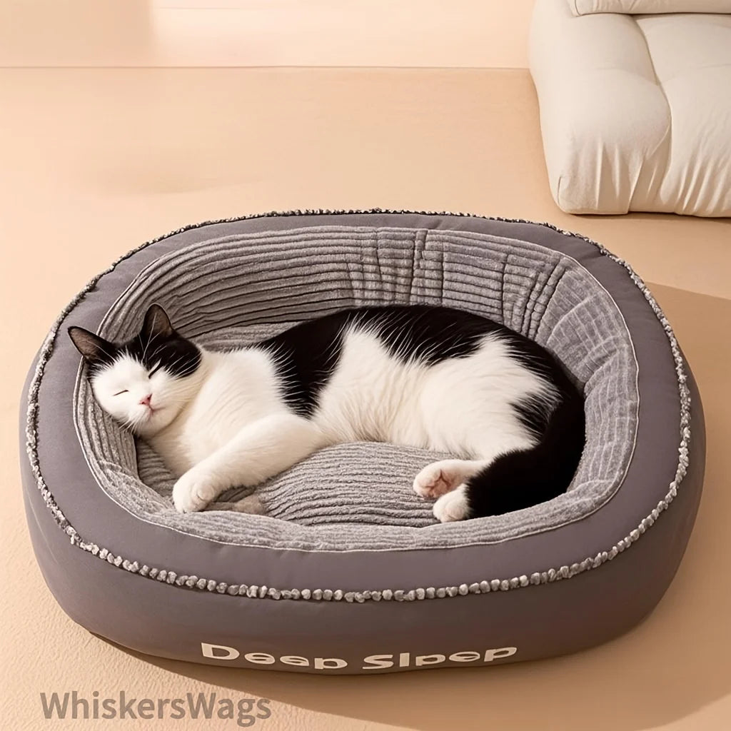 Donut Shaped Pet Bed For Dogs And Cats Washable Cushion
