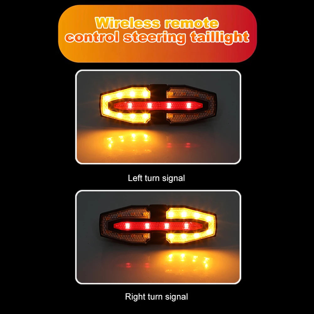 Solar LED Bicycle Taillight With Remote Control Type C Charging IPX5