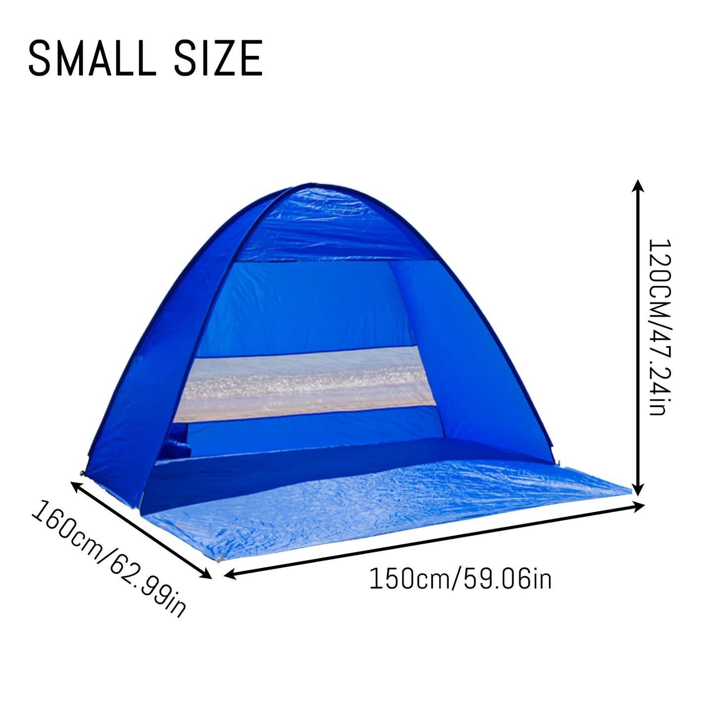 Pakicetus Pop-Up Beach Tent With Carry Bag, Compact Two-Person Design