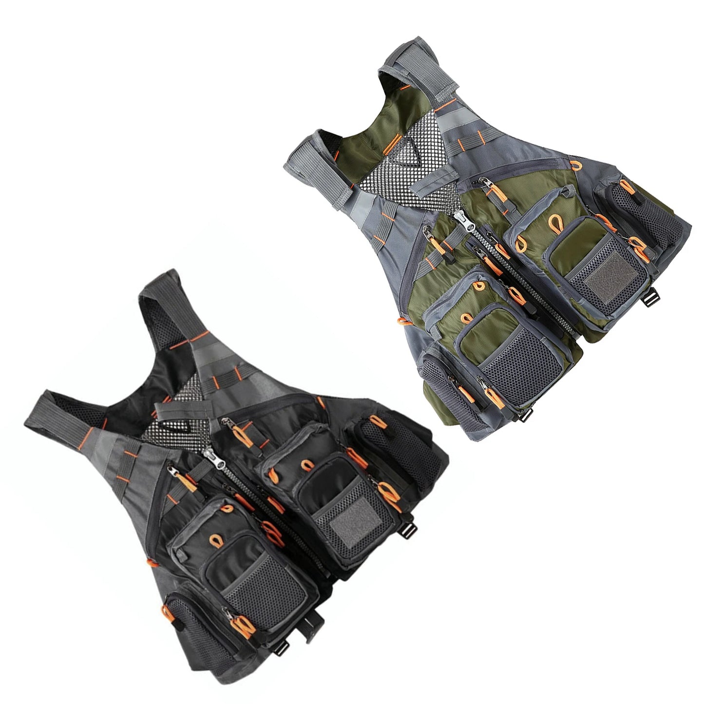 Fishing Vest With Adjustable Straps Quick-Dry Mesh And Multiple Pockets