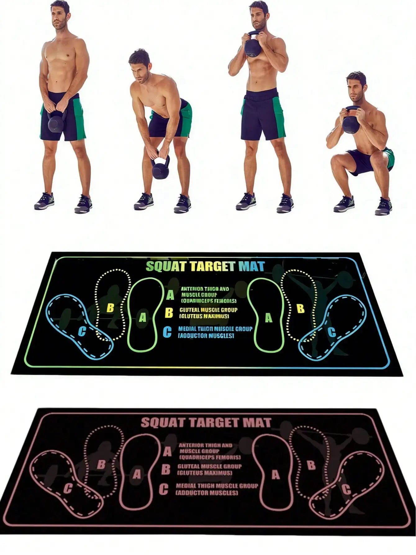 Silicone Non Slip Yoga Mat For Home Workouts And Squat Training