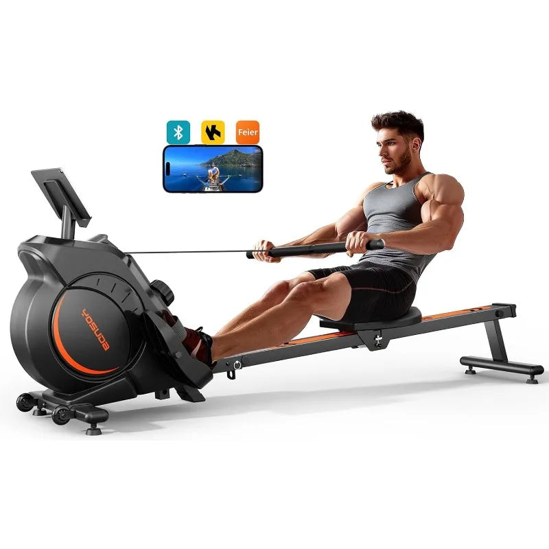 YOSUDA Magnetic Rowing Machine For Home With Bluetooth App Support