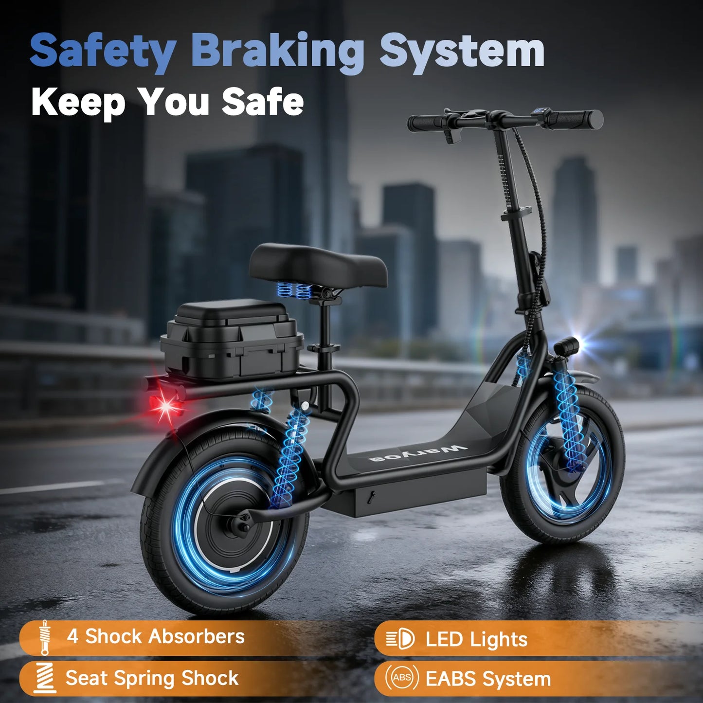 AOVOPRO 500W Folding Electric Bike With 10.4Ah Battery, 28 Miles