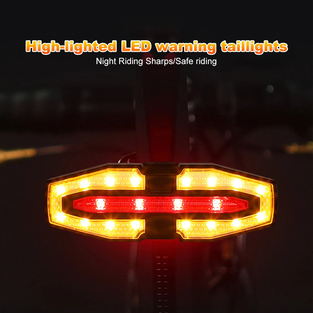 Solar LED Bicycle Taillight With Remote Control Type C Charging IPX5