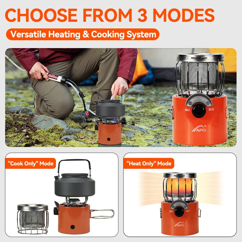 Two In One Portable Propane Heater And Stove For Camping