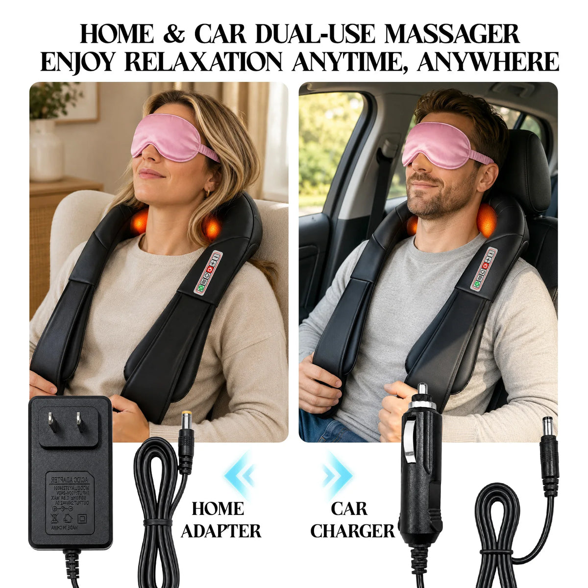 Electric Neck And Shoulder Shiatsu Massager With Heat Relaxation Aid