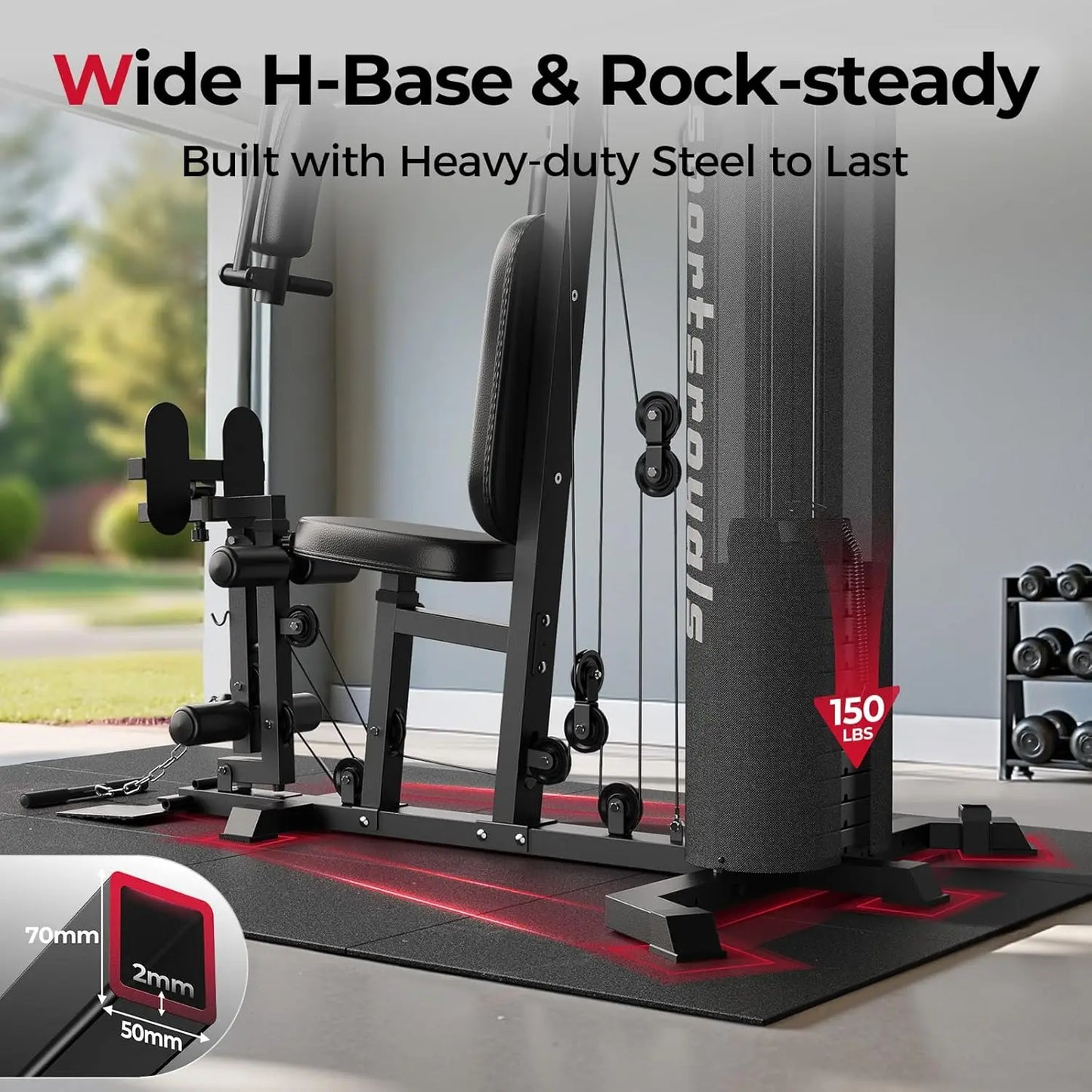 FED Fitness Home Gym Equipment Full Body Pulley System Strength