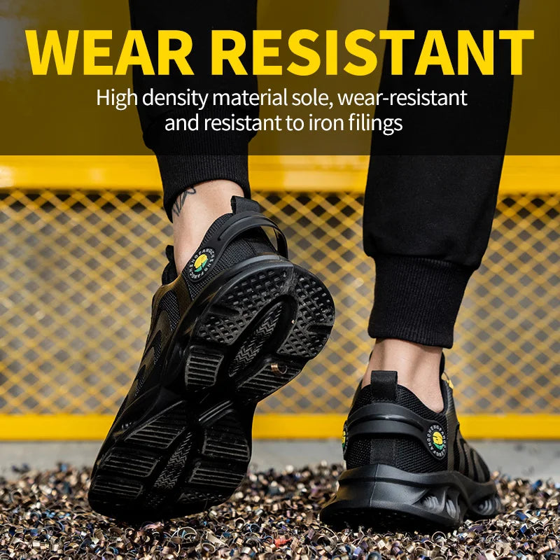 Men's Lace-Free Breathable Safety Shoes Anti-Puncture