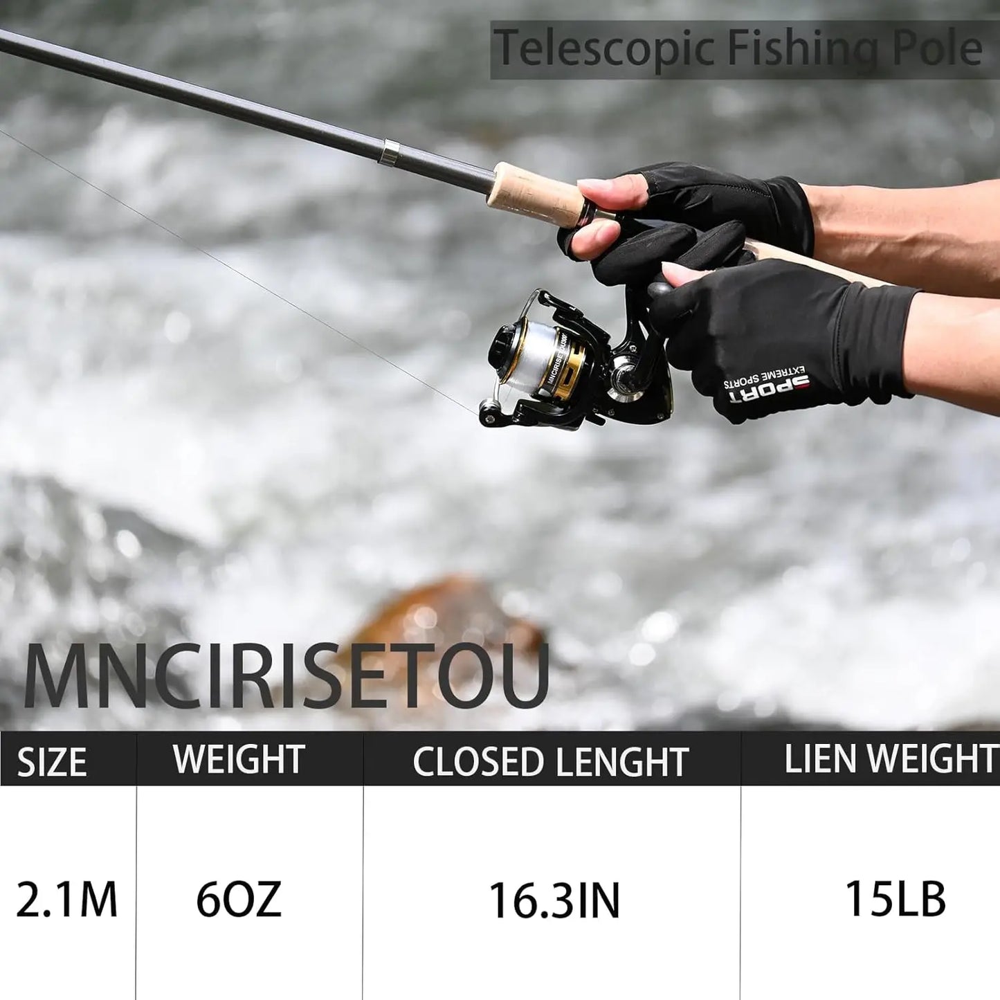 Carbon Fiber Fishing Pole Combo With Spinning Reel And 145 Piece Accessories Kit