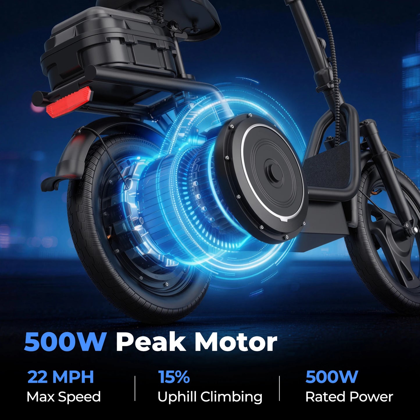 Folding Electric Scooter 500W 48V Battery With Seats Max Range