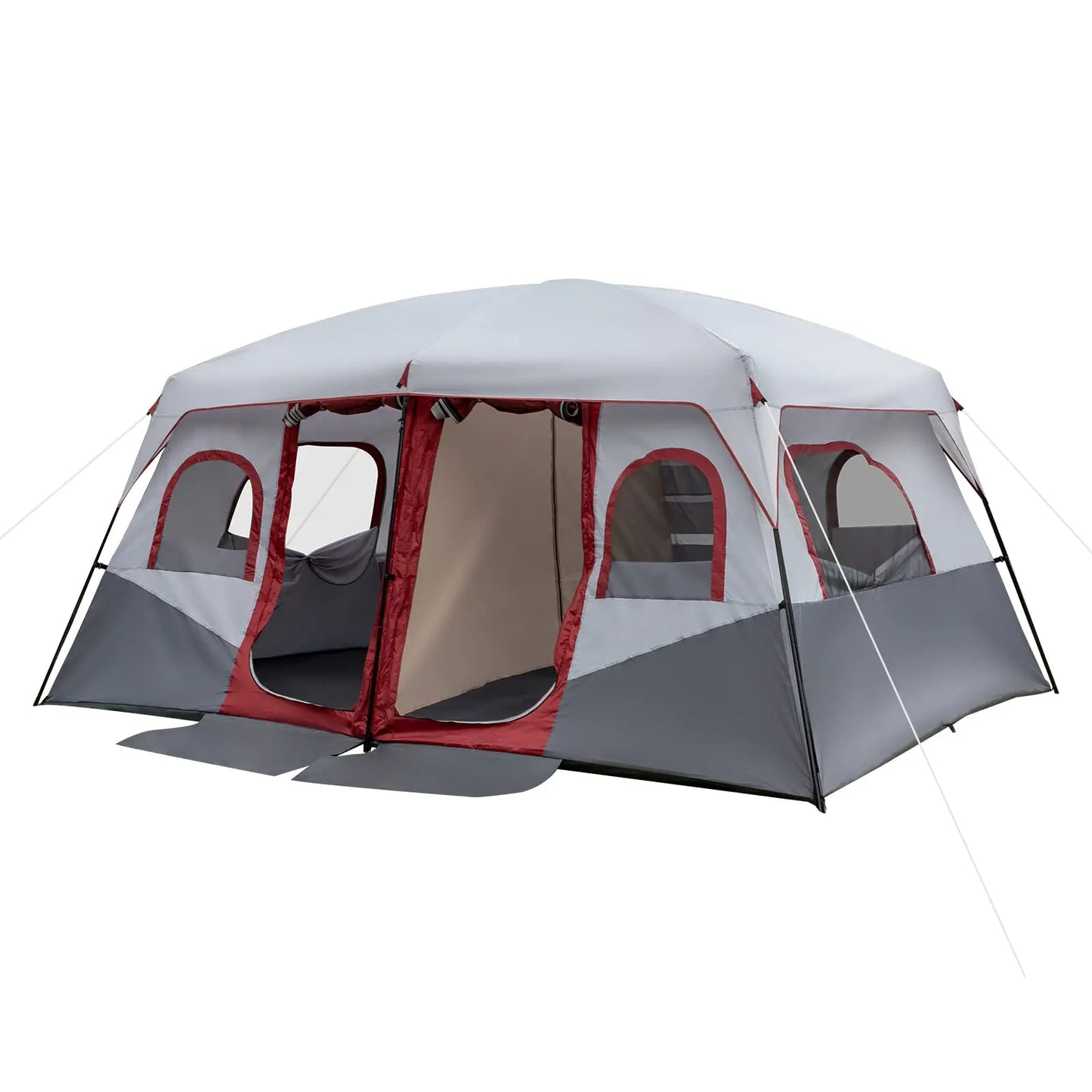 Cabin Tent With Two Doors Waterproof Windproof Family Camping