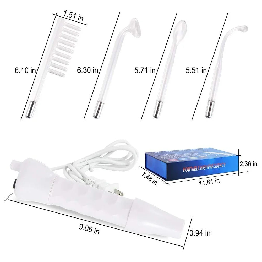 4-in-1 High Frequency Facial Device With Electrotherapy Wand