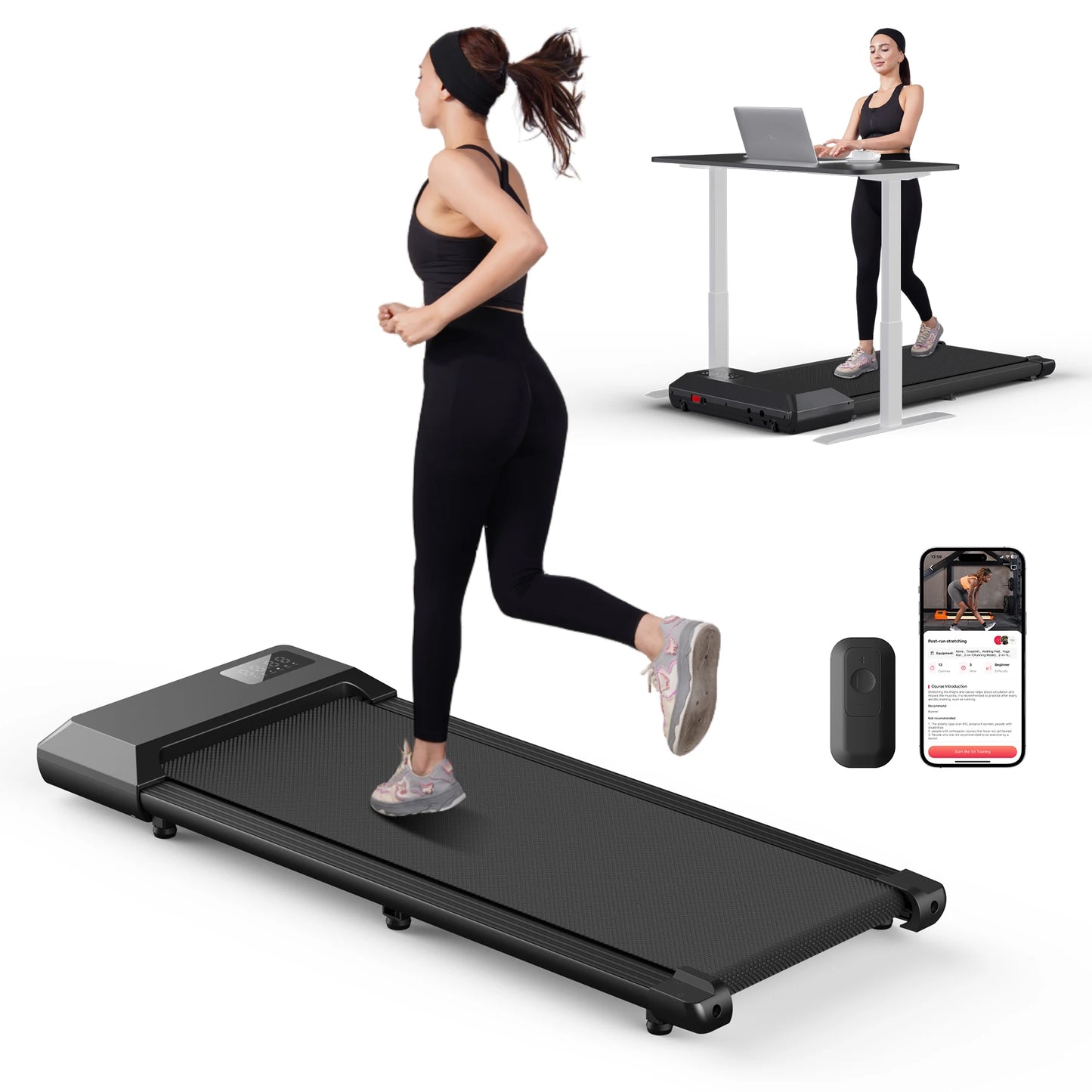 Superun 2.5HP Home Treadmill 2in1 Walking Running Fitness