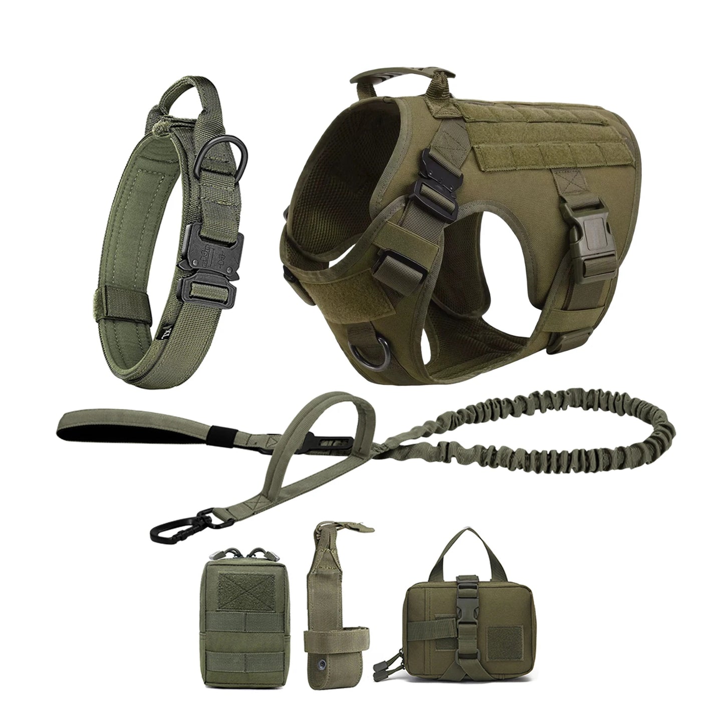 PETRAVEL Tactical Dog Harness Leash Molle Pouches