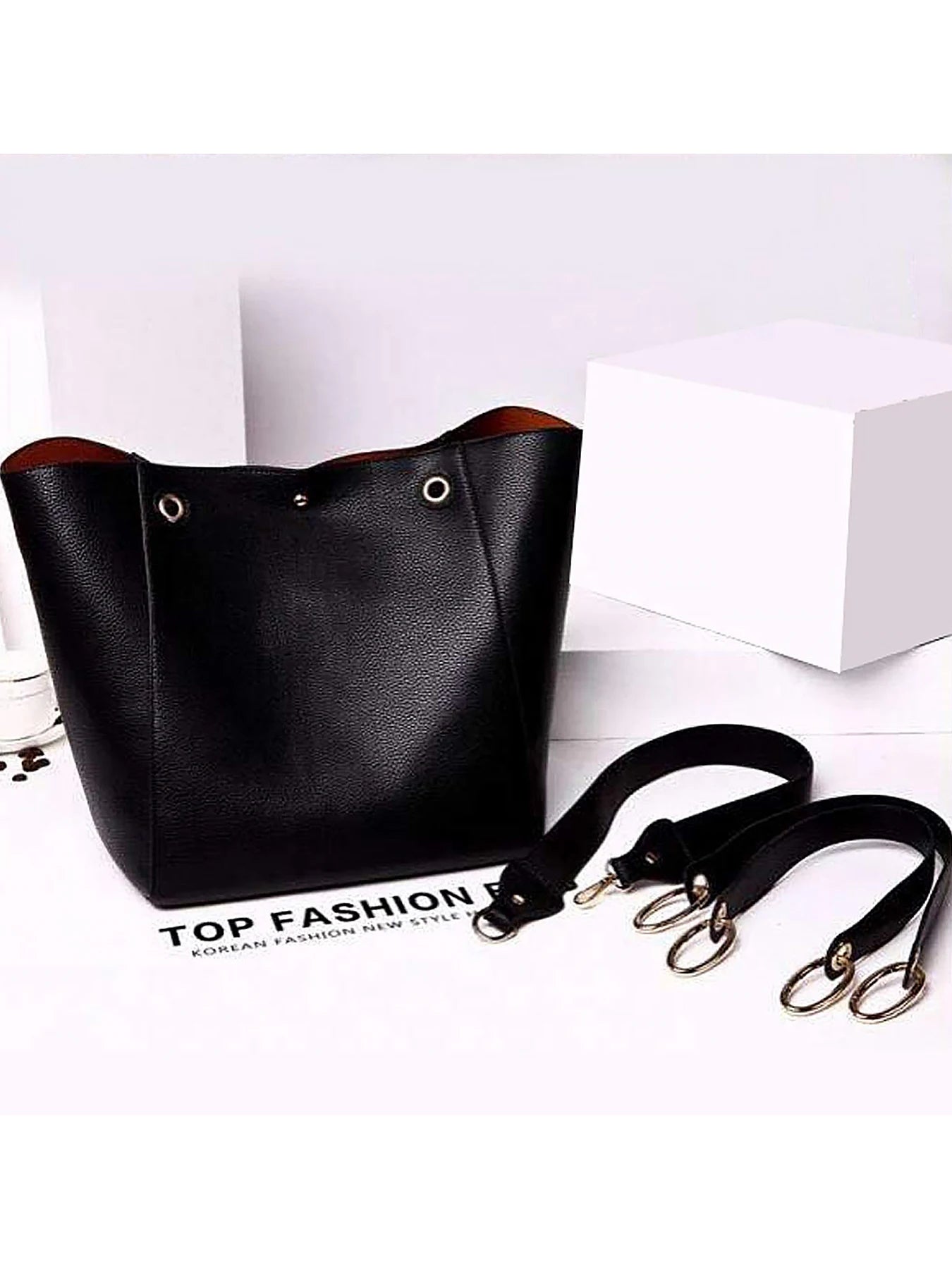 PU Leather Tote Bag For Women Waterproof Shoulder Handbag