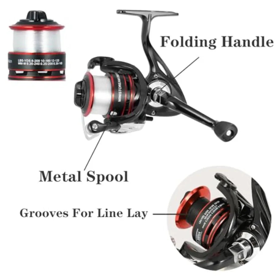 Carbon Fiber Telescopic Fishing Pole Combo With Reels And Lures
