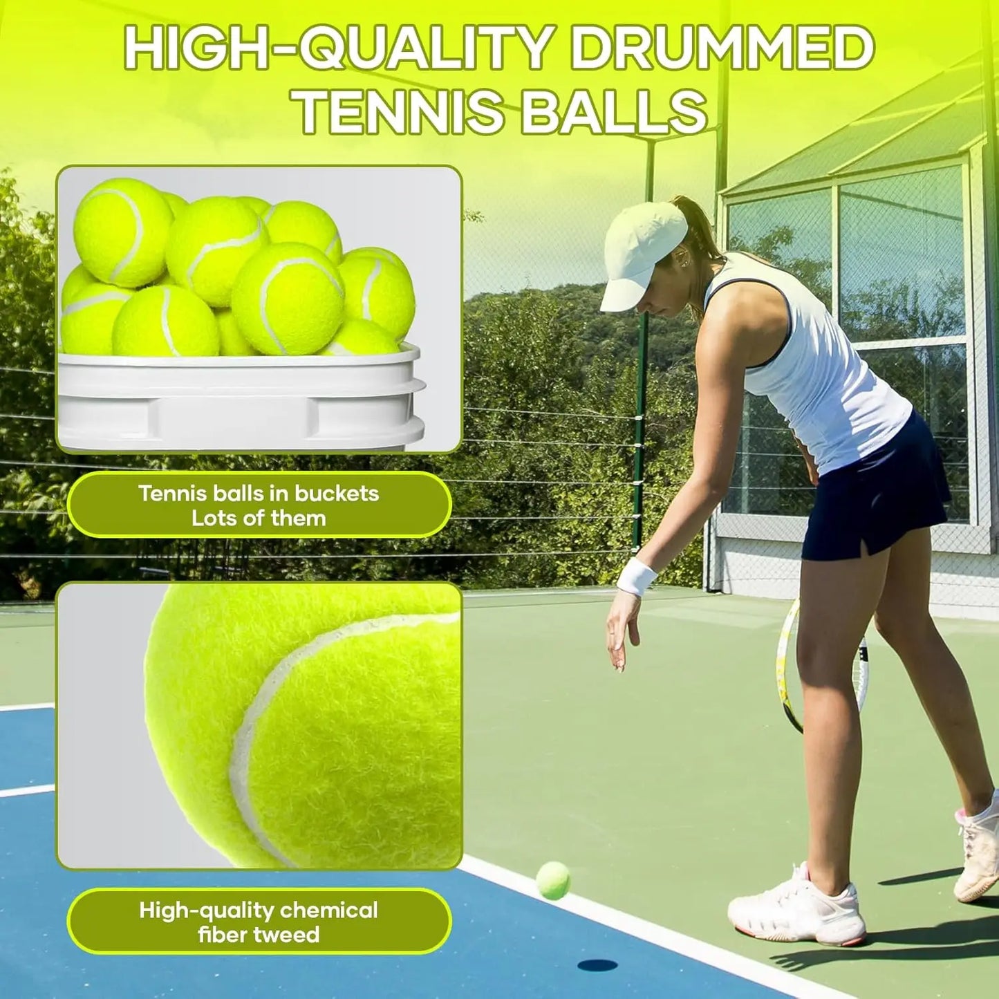 Tennis Balls Bucket 38 Pack For Training And Practice