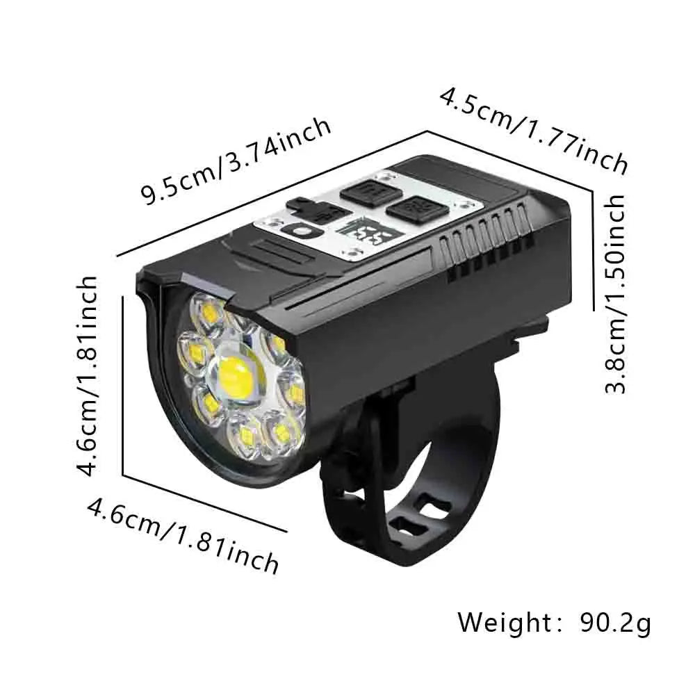 9 LED Type C Rechargeable Bike Front Light With Sensor