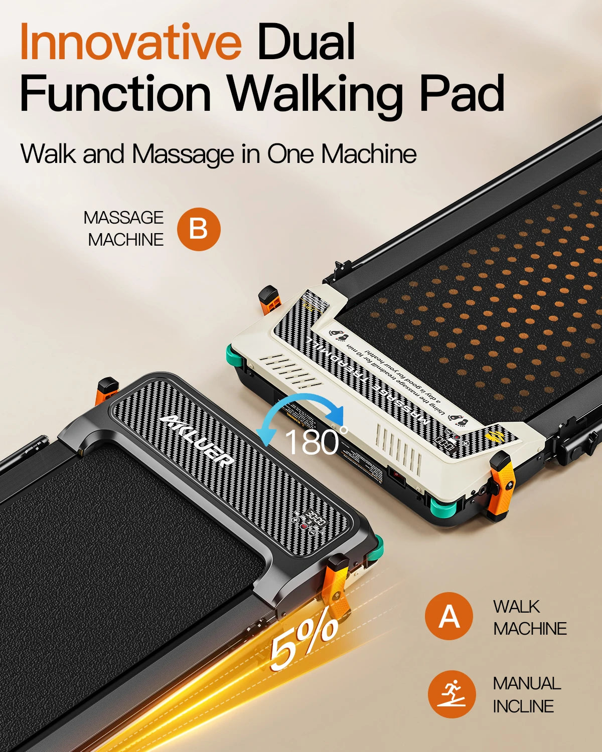 AKLUER Walking Pad Treadmill 2.5HP LCD Display For Home Use